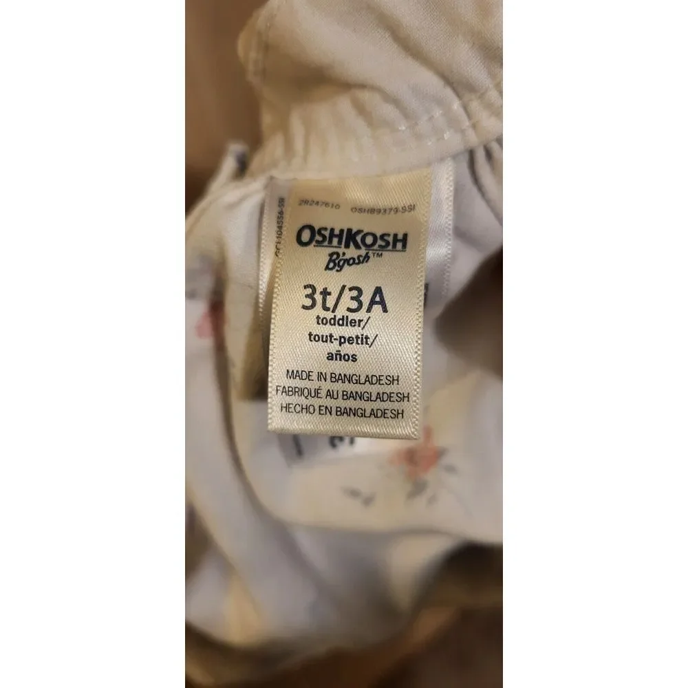 Oshkosh B'Gosh Baby‎ Girls Overall Dress White Floral 3t